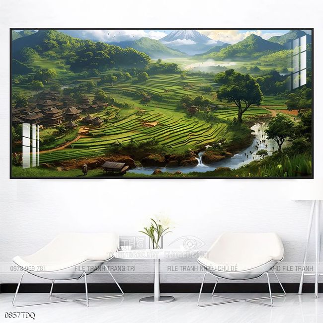 Tranh làng quê Việt Nam treo tường trang trí