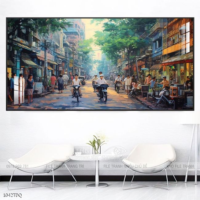 Tranh làng quê Việt Nam treo tường trang trí
