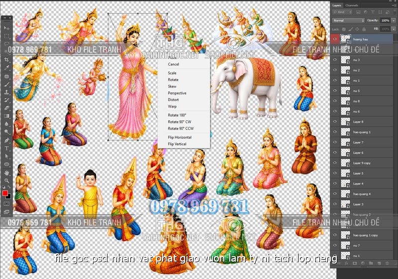 file goc psd nhan vat phat giao vuon lam ty ni tach lop rieng