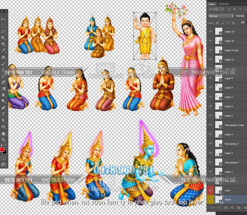 file psd nhan vat vuon lam ty ni phat giao tach lop layer