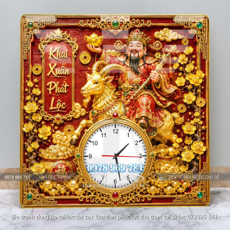 file tranh dong ho tai loc tet cay kim tien phuc loc tho than tai di lac 072026 141