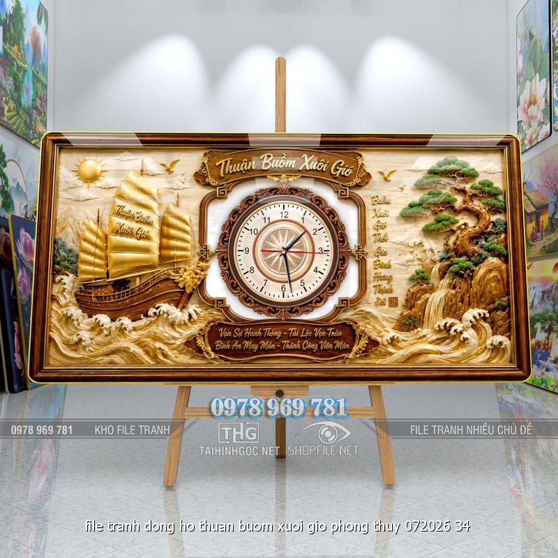 file tranh dong ho thuan buom xuoi gio phong thuy 072026 34