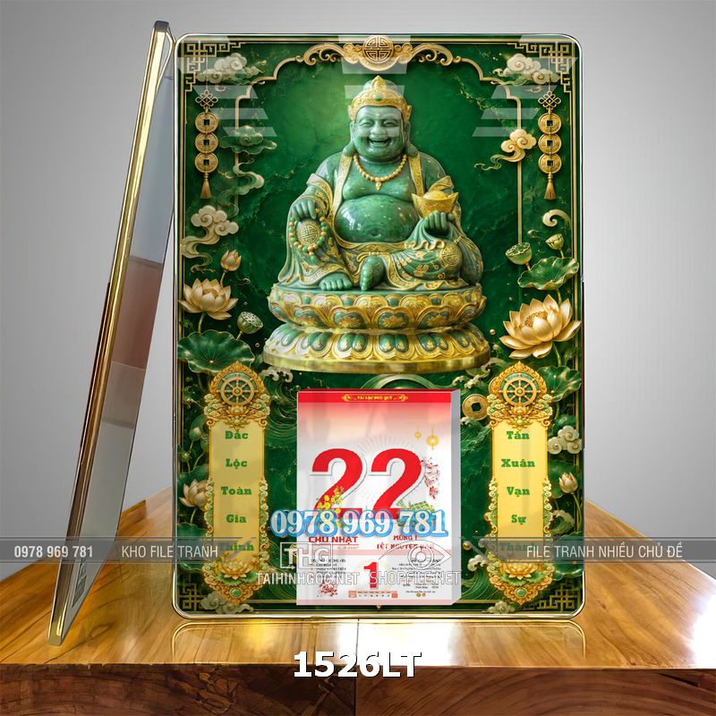 File lịch bloc Tết thần tài di lặc đẹp 1526LT