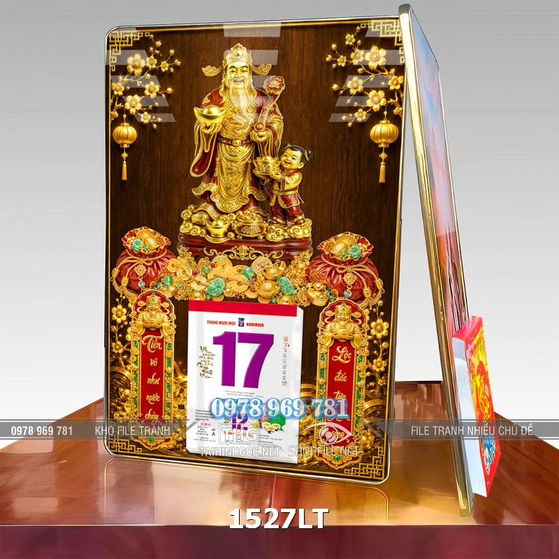 File lịch Tết thần tài túi tiền vàng 1527LT