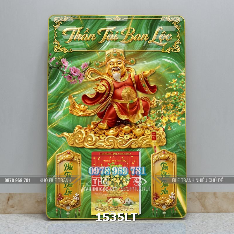 File lịch bloc thần tài đón xuân mới 1535LT