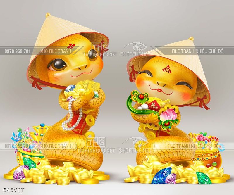 File psd cặp rắn vàng Ất Tỵ 2025