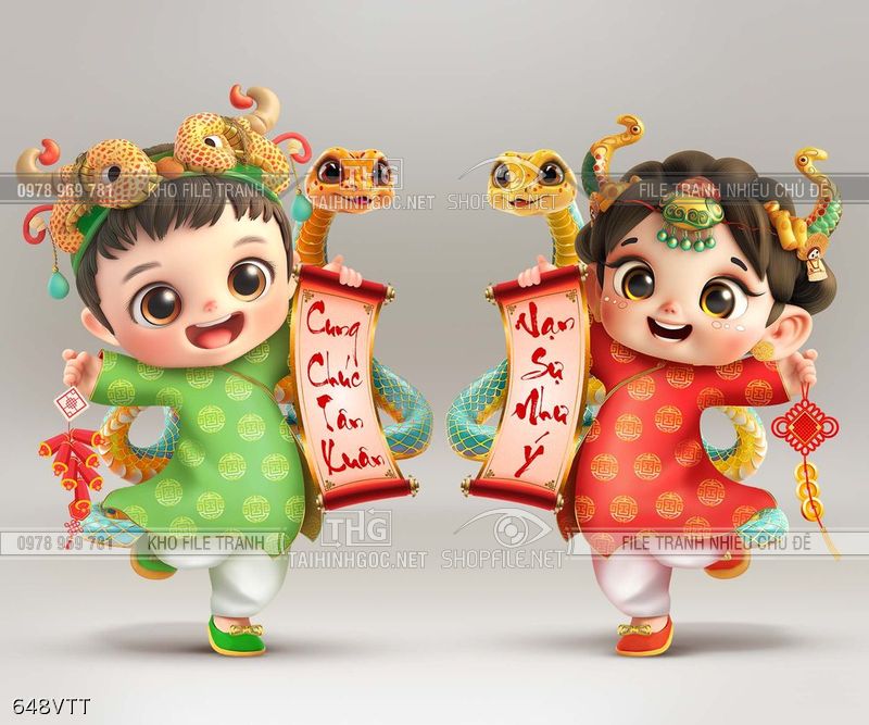 File tranh psd cặp rắn vàng độ nón đáng yêu chào năm mới