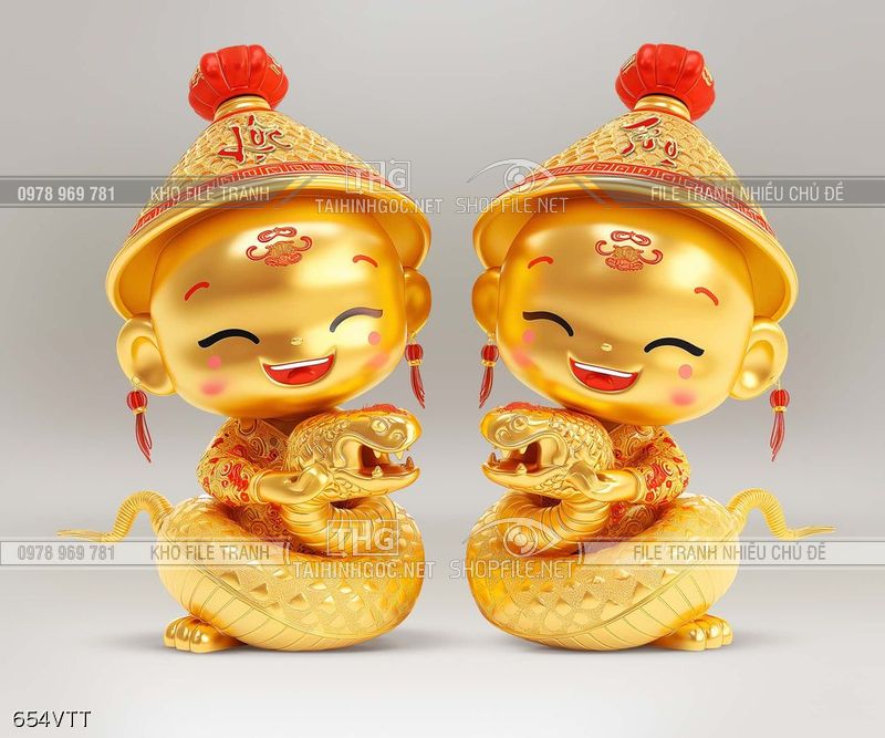 File psd cặp rồng vàng cho năm mới nhiều may mắn