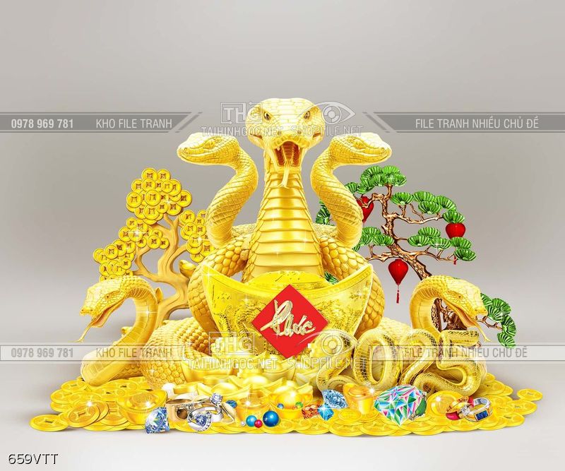 Tranh psd rắn vàng
