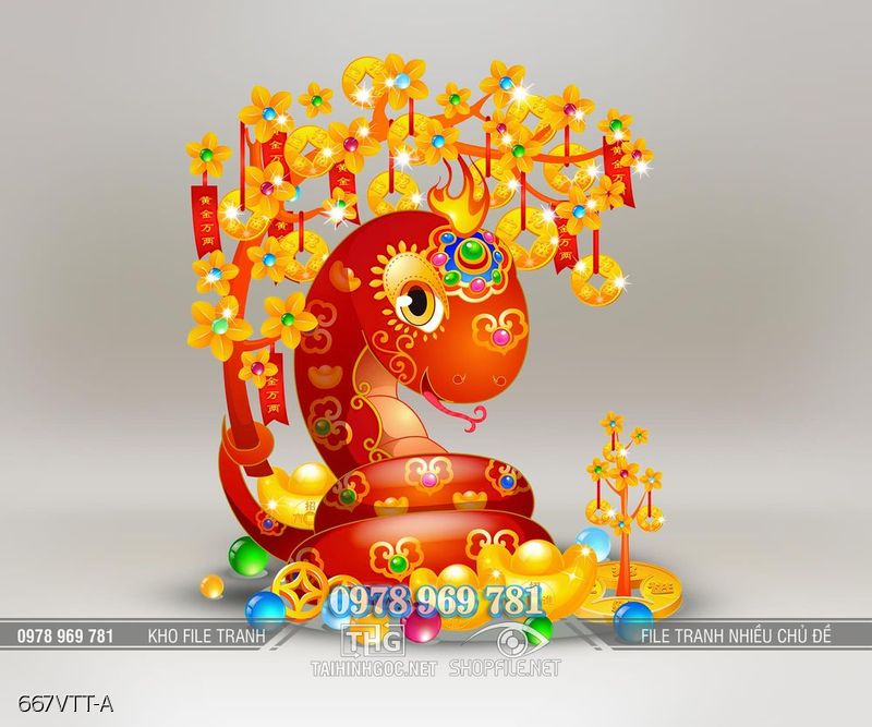 File tranh rắn Ất Tỵ 2025