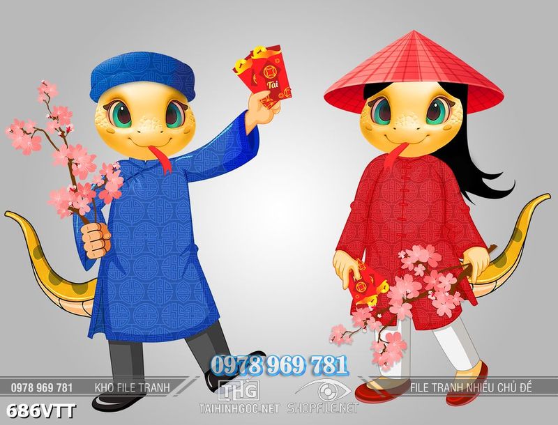 File vector psd Tết 2025 Rắn Vàng 686VTT