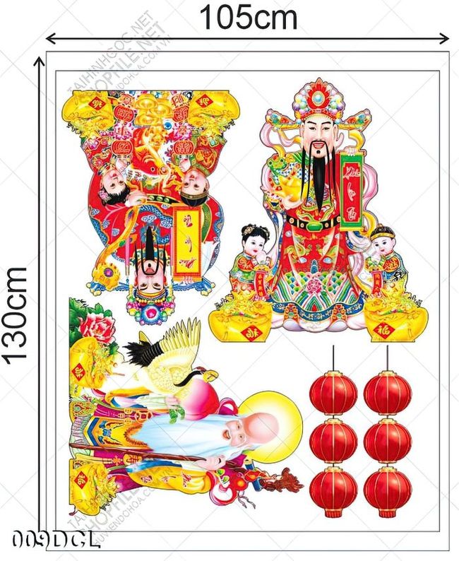 Decal phúc lộc thọ dán cửa kính tuyệt đẹp