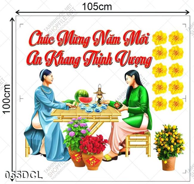 Decal hai cô gái tâm sự đầu năm