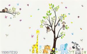 Tranh in decal dán tường phòng bé