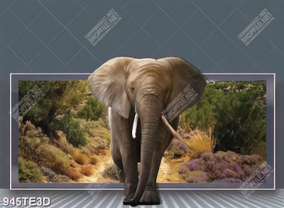 Tranh 3D chú voi trong rừng chất lượng cao