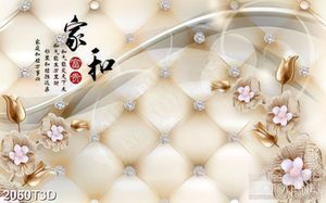 Tranh 3d dán tường những bông hoa vàng trên mặt nước