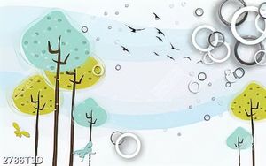 Tranh dán tường cây mùa thu đẹp file gốc