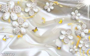 Tranh lụa hoa ghép đính đá và bướm in uv