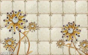 Tranh hoa trang sức đính ngọc đỏ sang trọng