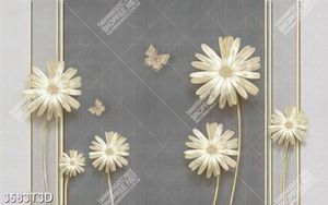Tranh 3D hoa cúc hiện đại file psd