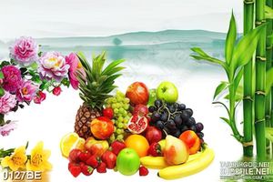 Tranh psd bếp mân ngủ quả treo tường