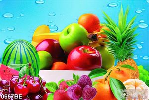Tranh trái cây tươi dán tường bếp 3d