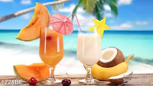 Tranh trang trí bếp trên bờ biển xanh