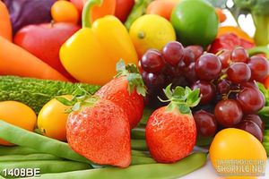 Tranh 3d trái cây tươi trong góc bếp