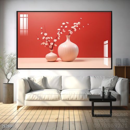 Tranh bình hoa đẹp trang trí tường