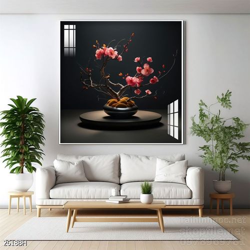Mẫu tranh bình hoa nghệ thuật decor trang trí tường
