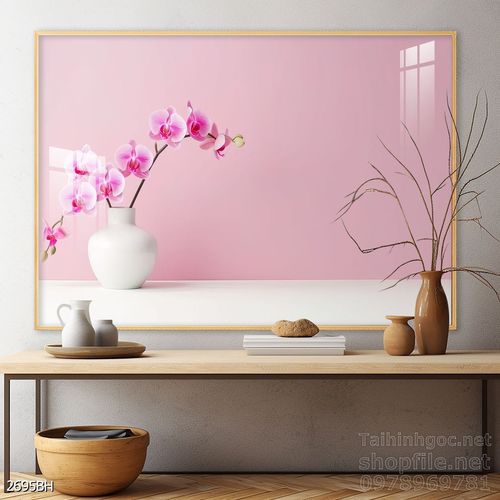 Tranh bình hoa đẹp decor trang trí tường