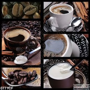 Tranh những tách cà phê ghép trang trí tường