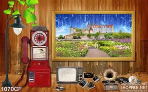 Tranh bức tường quán cà phê trang trí nhừng đồ cổ