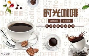 Tranh cà phê in canvas những tách cà phê trên nền trắng đầy chữ