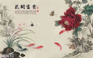 Tranh hoa mẫu đơn và hoa lan