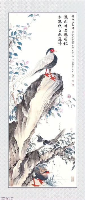 Tranh chim và hoa