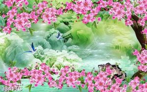 Tranh giả ngọc hoa đào và chim