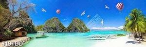 Tranh phong cảnh đảo biển in kính chất lượng cao