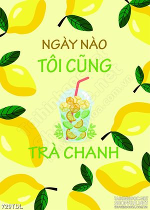 Tranh ca phe động lực thưởng thức trà chanh mỗi ngày trang trí