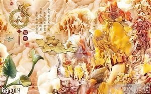 Tranh giả ngọc hoa sen và phong cảnh