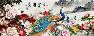 Tranh giả ngọc chim công trang trí