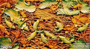 Tranh điêu khắc gỗ lá sen