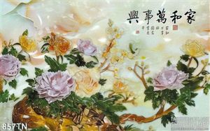 Tranh giả ngọc hoa mẫu đơn trang trí