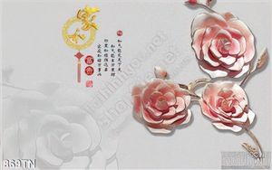 Tranh giả ngọc hoa hồng thư pháp