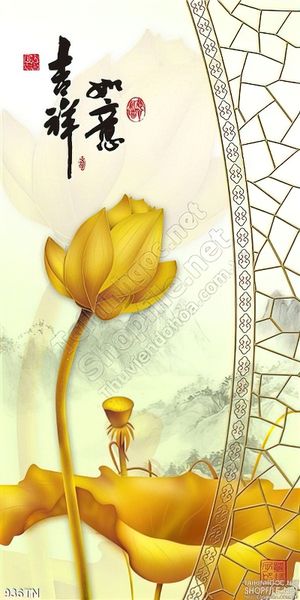 Tranh giả ngọc hoa sen phong thủy