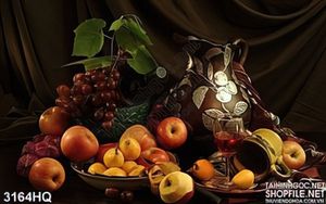 Tranh hoa quả sơn dầu treo tường