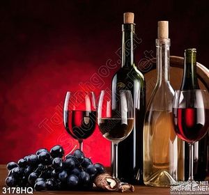 Tranh rượu nho trang trí quán