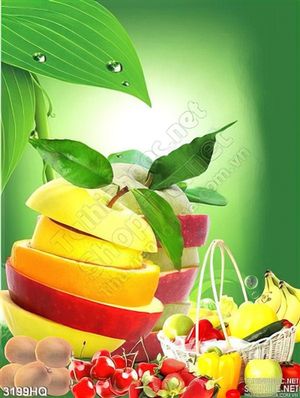 Tranh trái cây nước ép