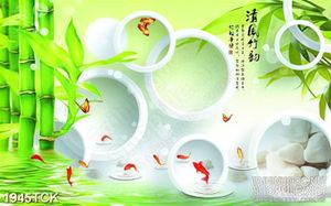 Tranh sơn dầu cá chép nhảy tung tăng trên hồ treo tường