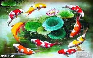 Tranh hoa sen, cá chép